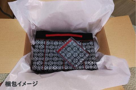 SA2731　【畳の縁で制作】バッグインバッグと名刺・カードケース　市松(赤)