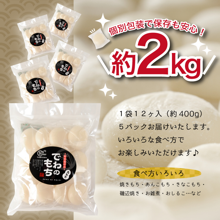 SB0751　でわのもち　丸もち60個(12個入×5パック) AG