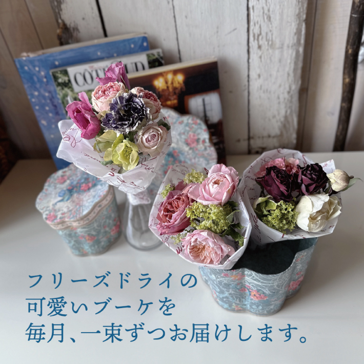 SL0230　【12回定期便】水のいらない花　ゼロフラワー定期便「Bouquet12」