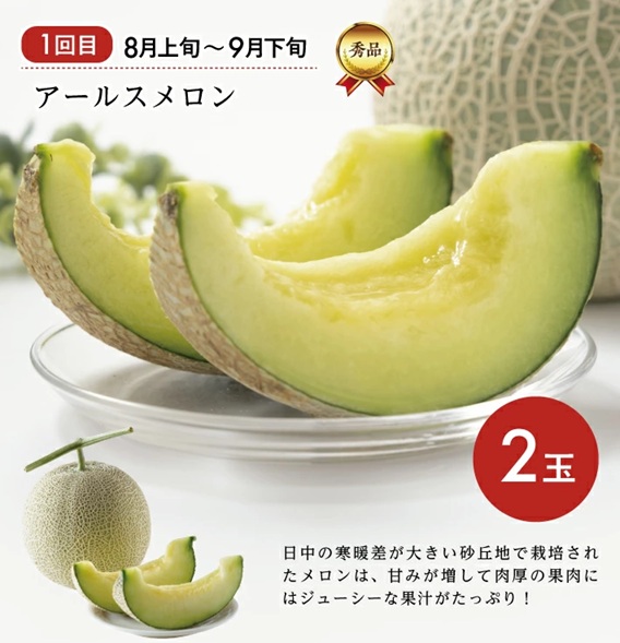 SE0486　【3回定期便】酒田の美味しい果物！甘くて瑞々しい旬をお届け便2026 (アールスメロン、刈屋梨、庄内柿)