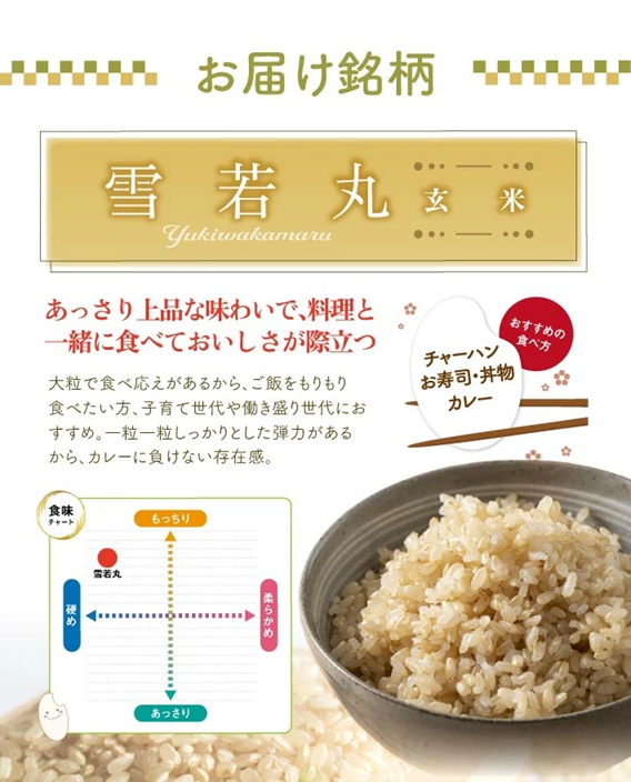 SA2789　令和7年産【玄米】雪若丸　5kg(5kg×1袋) 農家直送 HO