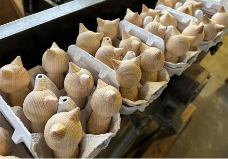 SA1981　ねこけし（木地）2個セット