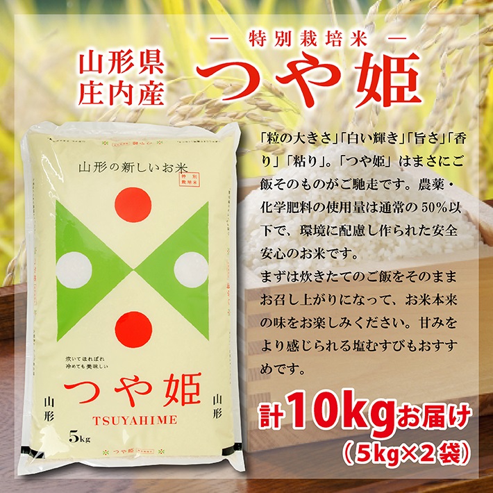 SE0537　令和7年産【精米】特別栽培米 つや姫　10kg(5kg×2袋) AK