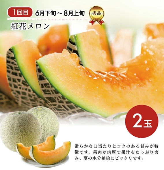 SE0490　【3回定期便】旬のフルーツ マルッとお届け便2026 (紅花メロン、刈屋梨、庄内柿)