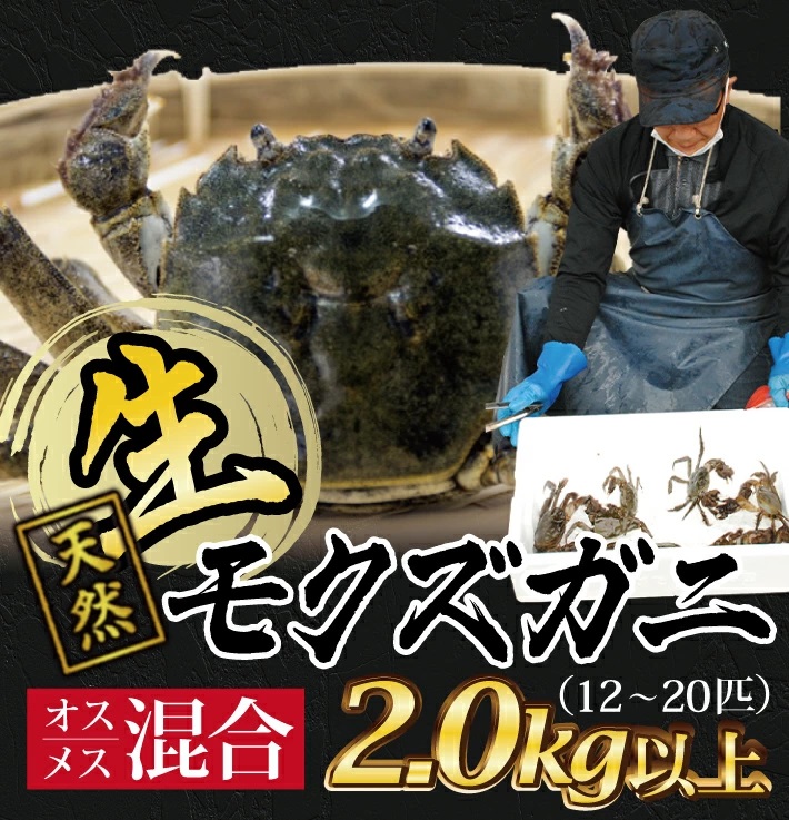 SB0770　春の生・天然モクズガニ　2kg以上（12～20匹入）