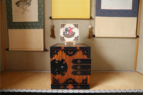 SB0443　ねこけしプレート（桐）1枚