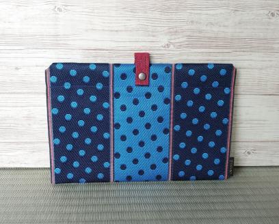 SA2743　【畳の縁で制作】バッグインバッグ　ポルカドット(紺)