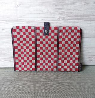 SA2744　【畳の縁で制作】バッグインバッグ　市松(赤)