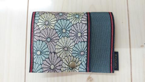 SZ0169　【畳の縁で制作】フタ付名刺カード入れ　1個(織部小菊)