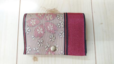 SZ0172　【畳の縁で制作】フタ付名刺カード入れ　1個(桜)