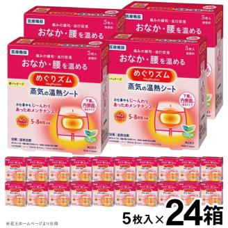 SF0220　めぐりズム 蒸気の温熱シート　下着の内側面に貼るタイプ　5枚入×24箱