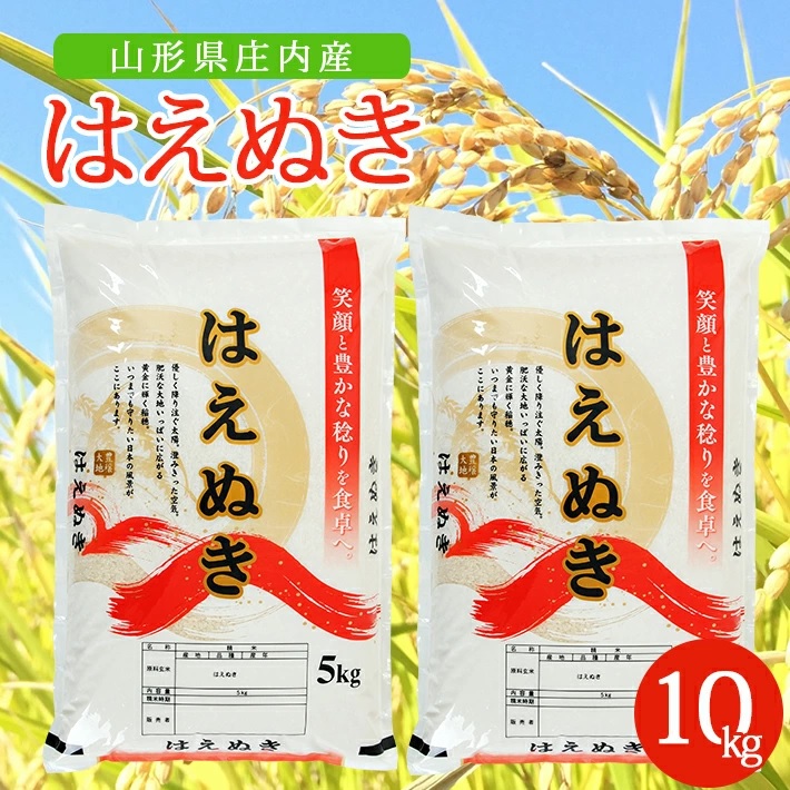 SD0210　令和7年産【精米】はえぬき　10kg(5kg×2袋) AK