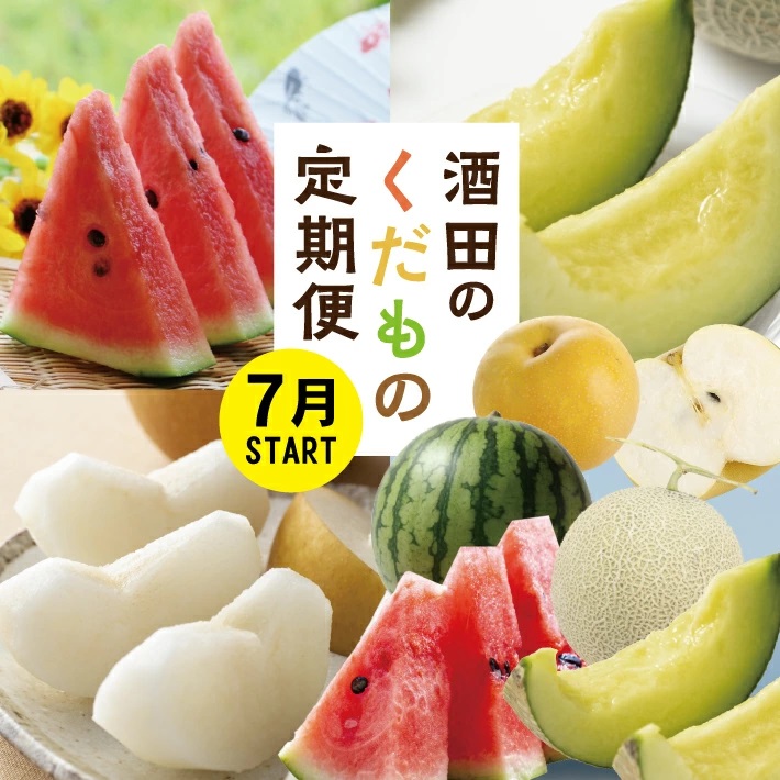 SF0294　【3回定期便】酒田の果物専門店厳選　くだもの定期便2026 (小玉すいか、アールスメロン、和梨)