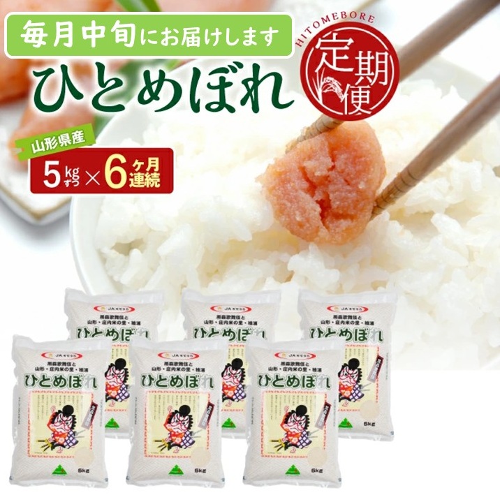 SJ0058　【6回定期便】令和7年産［精米］ひとめぼれ　5kg×6回(計30kg) JS