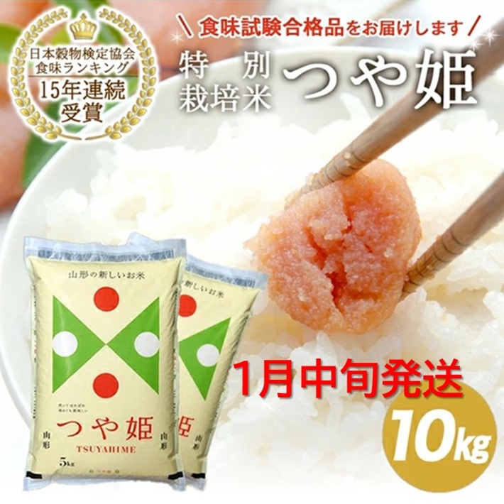 SE0435　1月中旬配送／令和7年産【精米】山形県産 特別栽培米 つや姫　10kg(5kg×2袋) JS