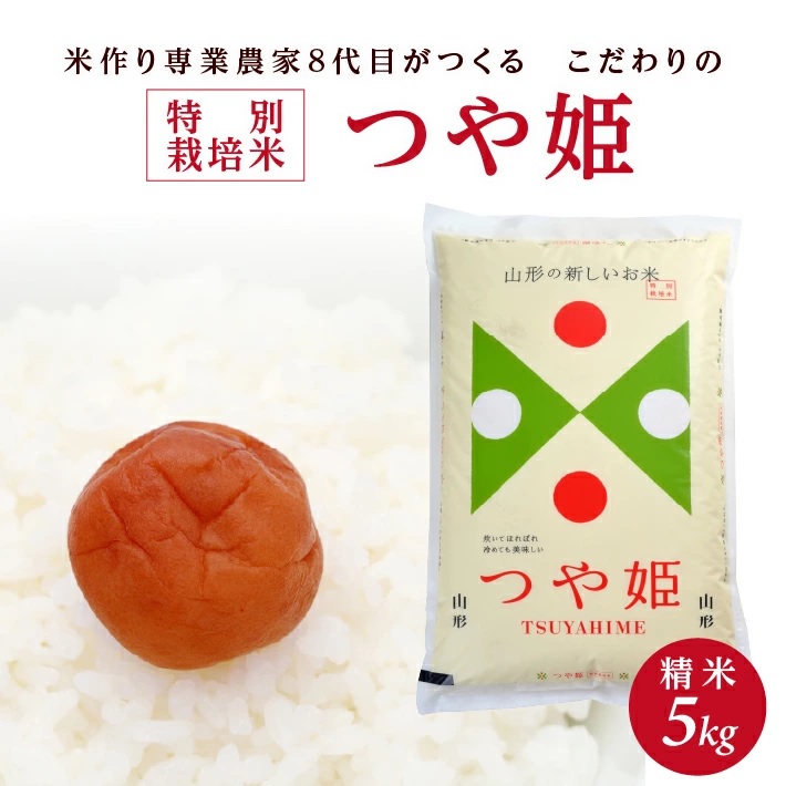 SB0750　令和7年産【精米】特別栽培米つや姫　5kg×1袋「農家直送」 KA