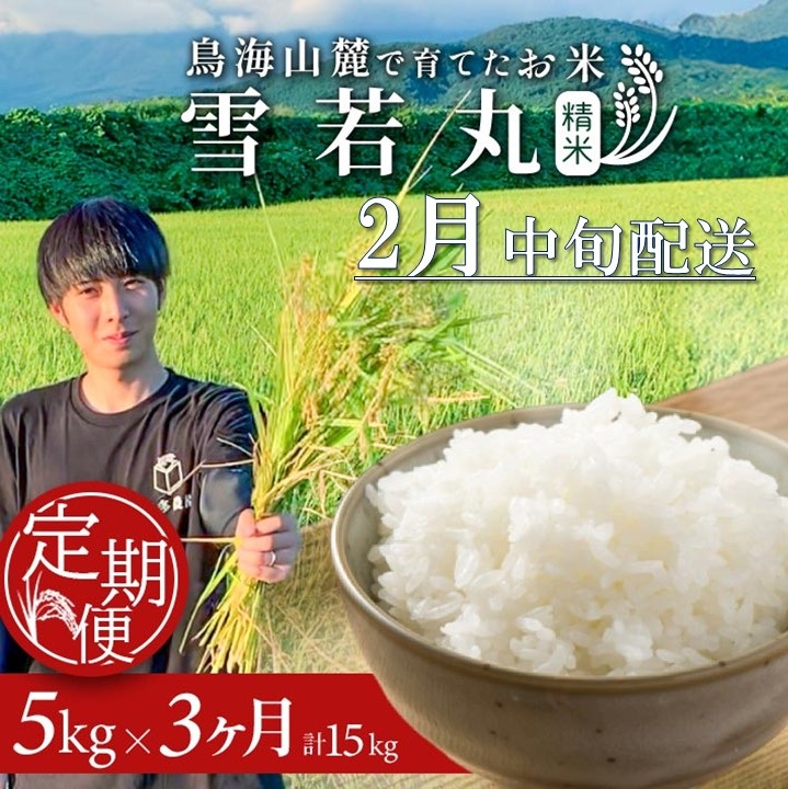 SF0317　2月中旬発送開始／【3回定期便】令和7年産 ［精米］雪若丸　5kg×3回(計15kg) 農家直送 HO