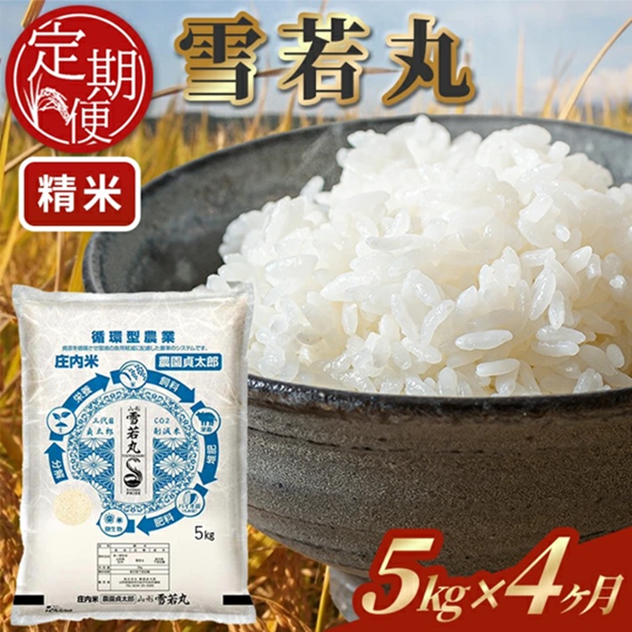 SI0055　【4回定期便】令和7年産 ［精米］雪若丸　5kg×4回(計20kg)