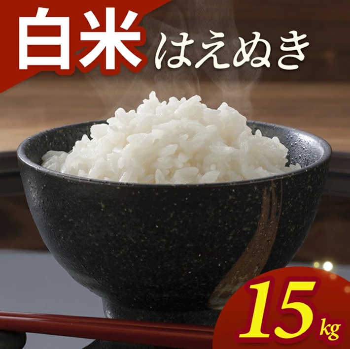 SE0553　令和7年産【白米】はえぬき　15kg(5kg×3袋) YA