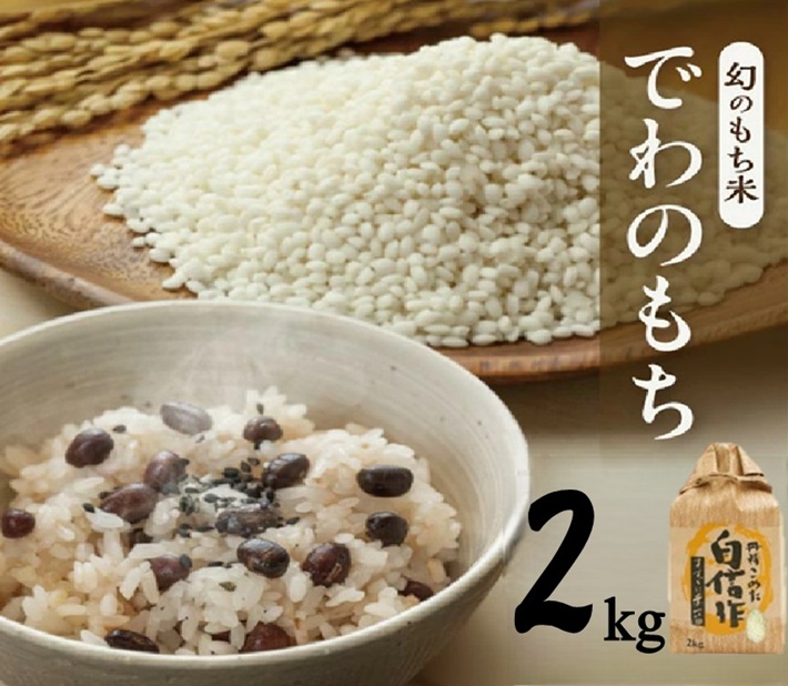 SZ0309　令和7年産【もち米】でわのもち　2kg(2kg×1袋) YA