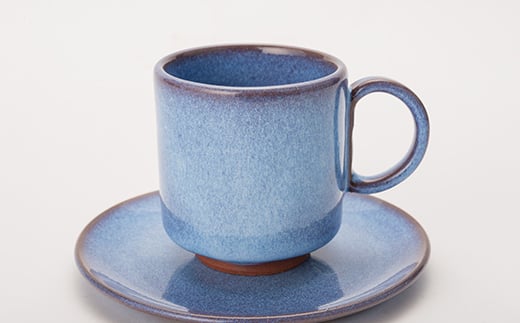 伝統工芸「新庄東山焼」コーヒーカップ＆お皿ペアセット 陶器 山形県 新庄市 F3S-2569