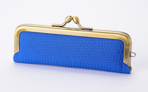 新庄亀綾織「印鑑ケース」青 F3S-1520