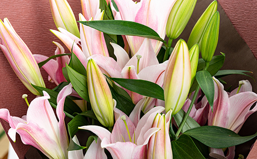 【2025年4月上旬～6月下旬発送】オリエンタルユリ 花束 百合 ゆり 花 フラワー ギフト 山形県 新庄市 F3S-2358