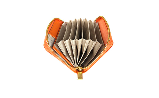 Grace グレース ジャバラカードケース/オレンジ バレンタイン ホワイトデー 入学祝い 卒業祝い 贈り物 ギフト 誕生日 プレゼント 母の日 父の日 山形県 新庄市 F3S-1483