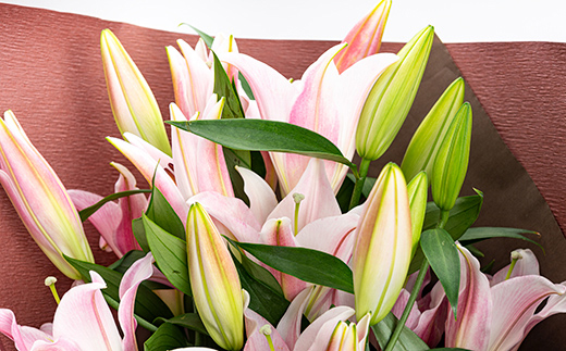 【2025年4月上旬～6月下旬発送】オリエンタルユリ 花束 百合 ゆり 花 フラワー ギフト 山形県 新庄市 F3S-2358