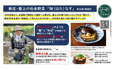 最上伝承野菜「畑なす」約1.5kg（5個～7個程度） ナス 茄子 F3S-1742