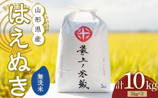 令和7年産 はえぬき 無洗米 5kg×2 計10kg 【最上ノ米蔵】 山形県産 こめ お米 米 白米 F3S-2626