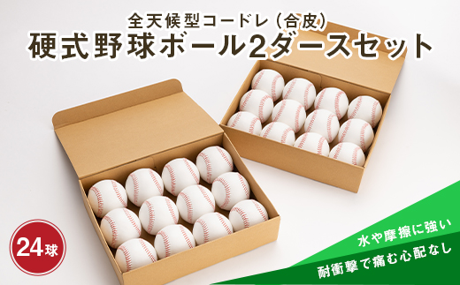 全天候型コードレ（合皮）硬式野球ボール2ダースセット F3S-0835