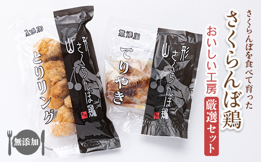 「山形さくらんぼ鶏」 無添加シリーズ おいしい工房リングセット（とりリング 312g・てりやき 130g） にく 肉 お肉 鶏肉 山形県 新庄市 F3S-1034