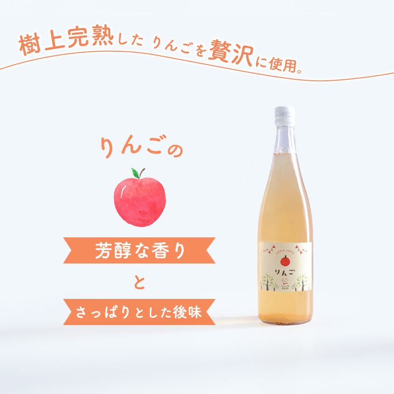 《ギフト箱》 樹上完熟 りんごジュース 720ml×2本セット　012-G-NG004 りんごジュース 720ml×2本セット