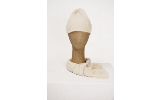 “ふわとろ やわらか” カシミア ニットマフラー  【ライトベージュ】カシミヤ　052-H-SS020-ライトベージュ ライトベージュ