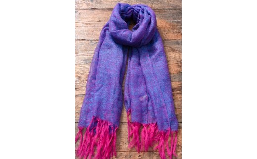 セレブを魅了する【極細モヘヤ糸】 フーガ大判ストール（パープル）　090-H-SS028-PU パープル