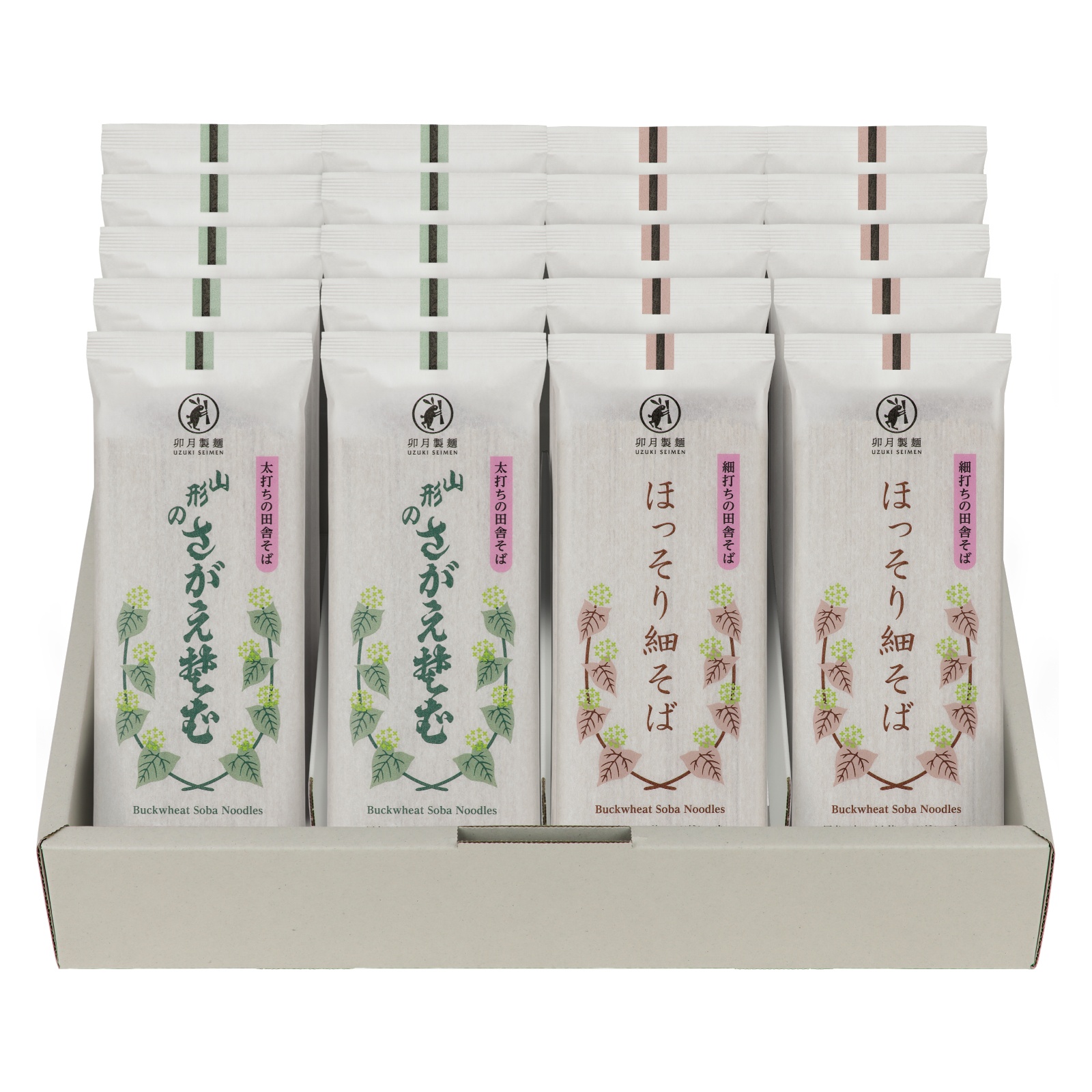 卯月製麺 細打ち・太打ち 蕎麦 詰合せ（各200g × 10袋ずつ）　018-F-UZ006