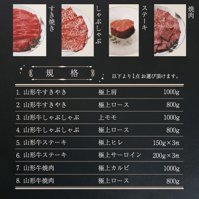 【選べるお肉】黒毛和牛「山形牛」カタログギフト券 30,000円分（寄付金額10万円）《 牛肉 すき焼き すきやき しゃぶしゃぶ ステーキ 焼肉 焼き肉 肩 ロース モモ サーロイン ヒレ カルビ 東北 山形県 寒河江市 》　100-J-YL031 カタログギフト券 30,000円分