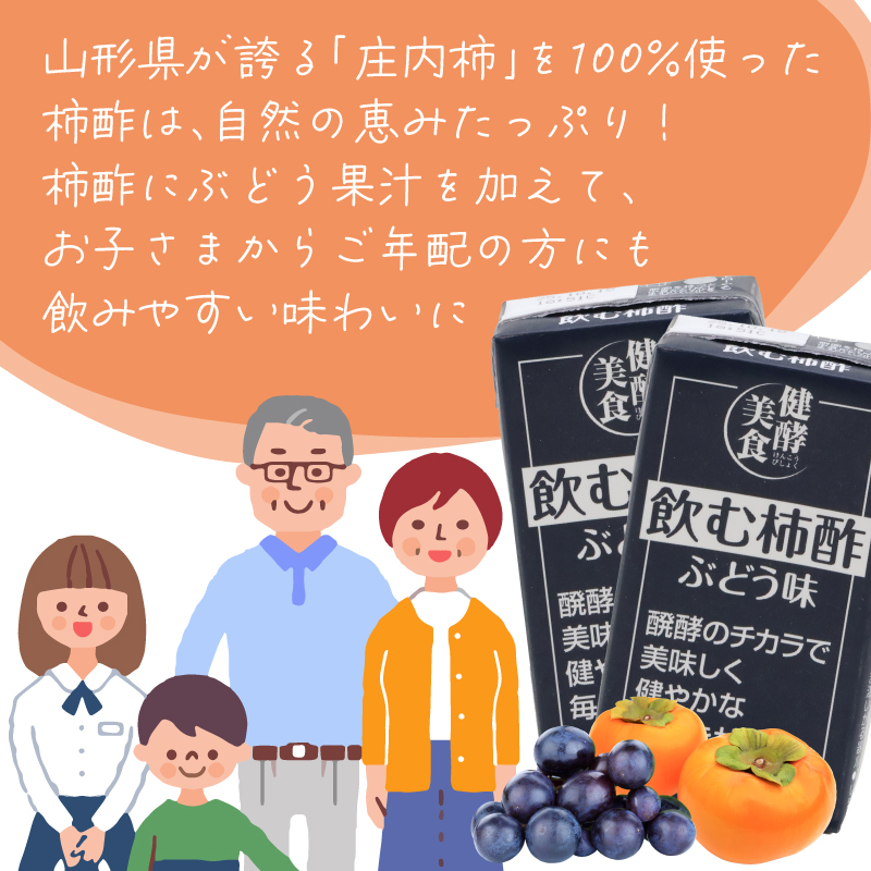 飲む柿酢 ぶどう味 紙パック 125ml×10本 008-G-MB007 飲む柿酢 ぶどう味 紙パック 125ml×10本
