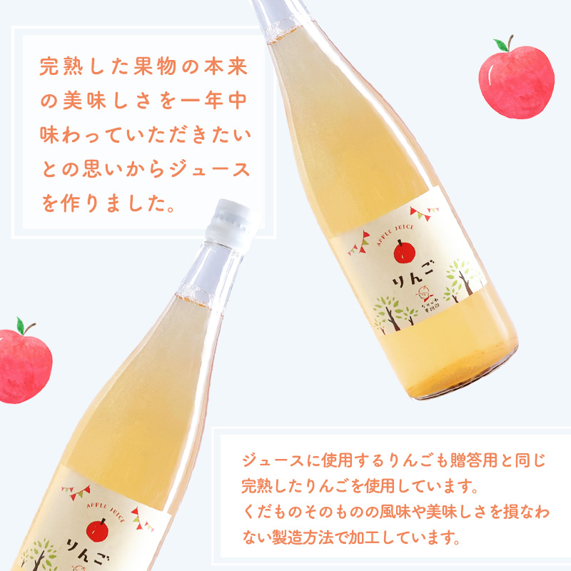 《ギフト箱》 樹上完熟 りんごジュース 720ml×2本セット　012-G-NG004 りんごジュース 720ml×2本セット