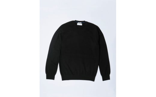 《ユニセックス》 カシミヤ クルーネック セーター 【ブラック】カシミア satosenistandard　110-H-SS030-BKXL ブラック XL