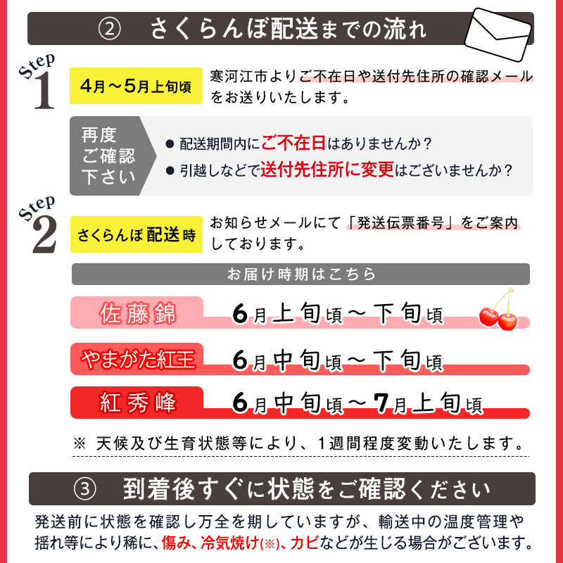 《先行予約》 令和9年産 山形県産 さくらんぼ 紅秀峰 300g 2L以上 特秀品 【2027年6月中旬頃から7月上旬頃発送予定】 ※配送不可 沖縄・離島　016-A-AF037 300g (300g×1パック)
