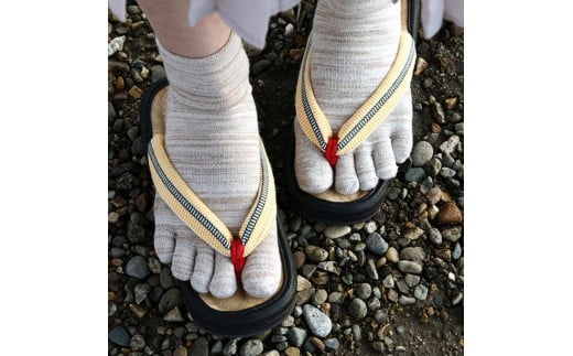 【女性用・Lサイズ】山形伝統 手編み 竹皮草履（女性用・外履き）「竹粋-CHIKUSUI-真田」　024-H-KZ013-L Lサイズ（25～26.5cm）