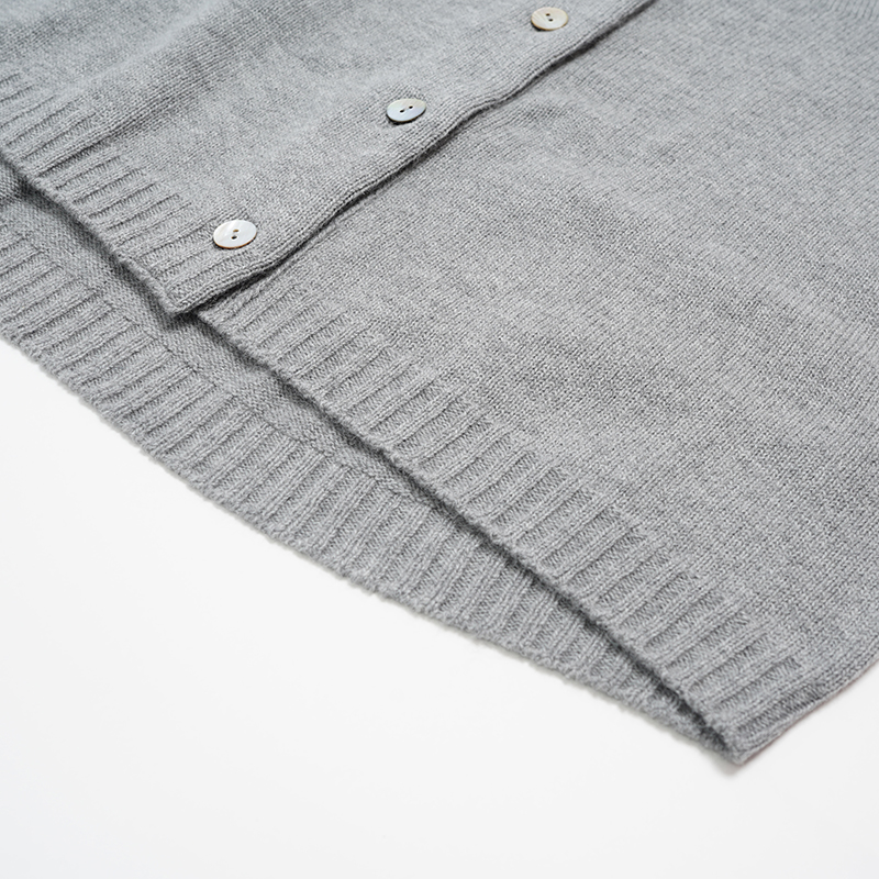 【グレー】プレスジャガードカーディガン BCA12407WA Sato-S2 佐藤繊維 【 天然素材 ウール アンゴラ シンプル 着心地 レディース カーディガン maalisukuu 山形県 寒河江市 獣毛糸 上質 日本製 国内製造 山形 秋 冬 】　062-H-SS035-gray