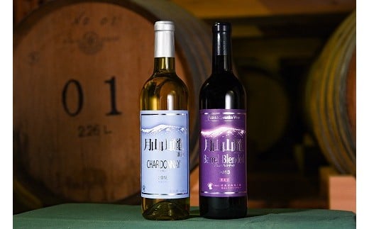 月山山麓 赤・白 ワイン ＜シャルドネヴィンテージ・バレルブレンディッド＞（720ml×2本）《山形県産ぶどう100％》　018-E-CK012