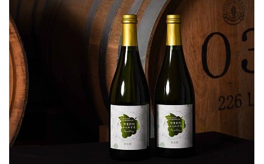 《山形県産ぶどう100％》やまがた シャルドネ スパークリング ワイン 白（750ml×2本）　020-E-CK017