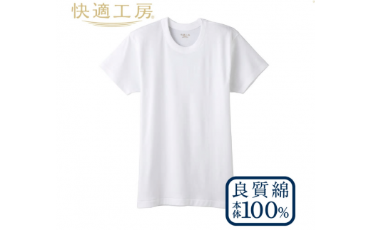 【グンゼ 快適工房】半袖肌着 男性用 丸首 ホワイト Mサイズ（3枚セット）　012-H-GZ001-丸M