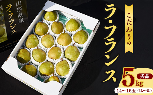 《先行予約》 令和8年産 洋梨 「ラ・フランス」 5kg （14玉 - 16玉） 秀品 《化粧箱入り》 3L - 4L  農家直送 山形県産【2026年11月頃から12月上旬頃発送予定】　018-B-HK003 5kg（14玉 - 16玉） 秀品 3L - 4L 《化粧箱入》