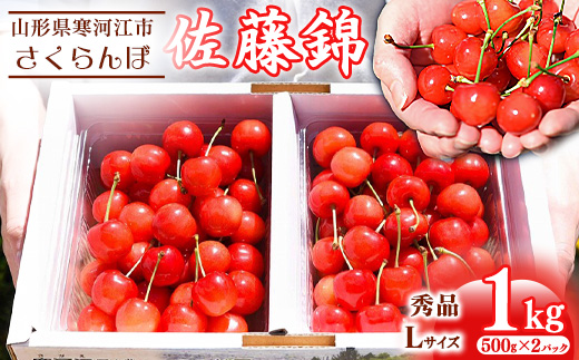 【先行予約】令和8年産 さくらんぼ 「佐藤錦」 1kg（500g×2パック）秀品 Lサイズ以上 2026年産 山形県産 【2026年6月上旬頃～下旬頃発送予定】※ 配送不可 沖縄・離島　034-A-HK016 1kg（500g×2パック）