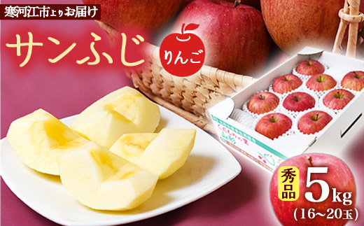 【りんご】「サンふじ」5kg 秀品 （16 - 20玉）山形産 秀品 山形産 【2025年12月上旬頃から2026年1月中旬頃発送予定】　018-B-MM028 5kg （16 - 20玉）